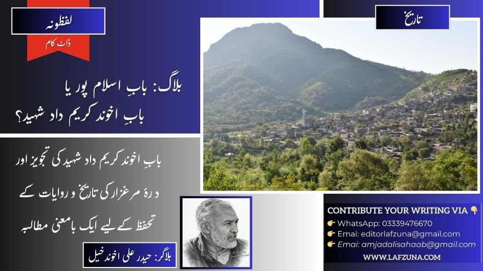 Blogger Haider Ali Akhundkhel
